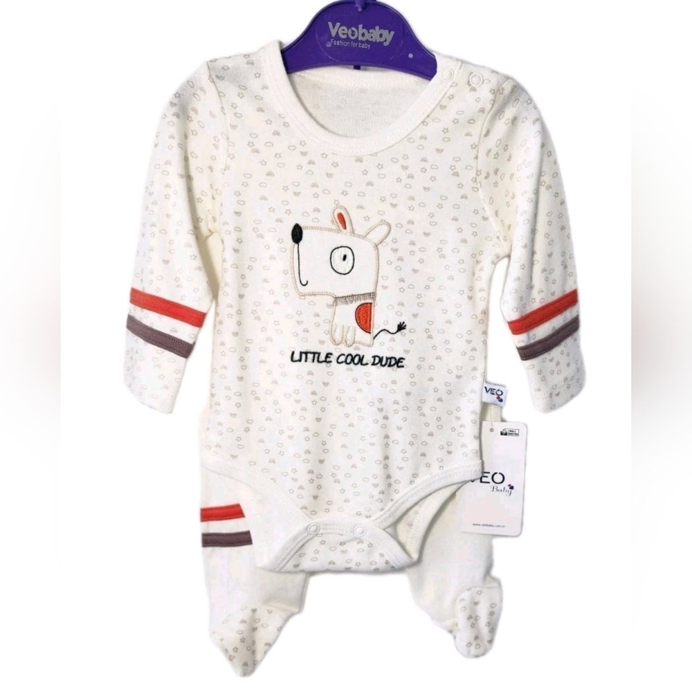 Baby Bodysuit 2 Pieces Set w/cover Toes Size 3-6 Month (62cm)